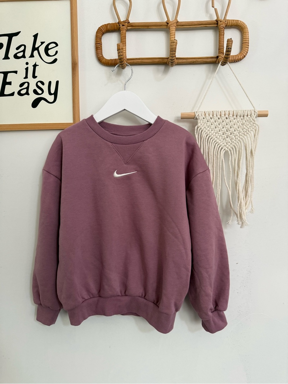 Nike - 6x (6-7y) - mauve logo sweatshirt - Picture 4 of 11